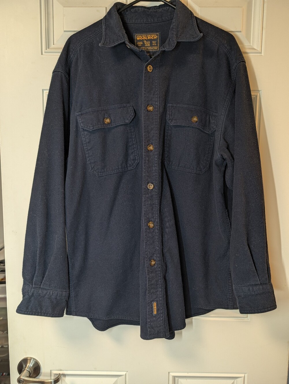 Woolrich John Rich & Bros Mens Heavyweight Field Shirt Jacket Navy Large